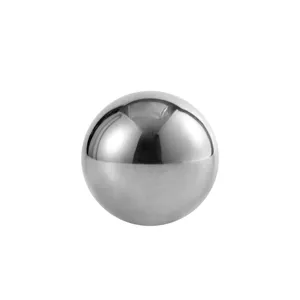 Stainless steel coffee ice ball detail shot, mirror polished finish, premium bar tool.