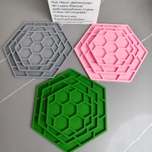 Hexagonal silicone insulation pad anti-slip honeycomb trivet mat kitchen hot pot holder