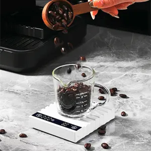 Mini bilancia digitale per caffe intelligente con timer, bilancia da cucina portatile.