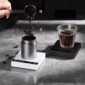Bilancia da caffè digitale compatta con display LED e timer per espresso e caffè filtro preciso.