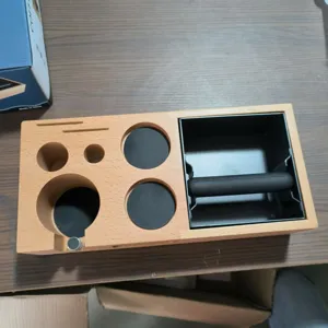 Wooden Coffee Tamper Station Multi-Functional Portafilter Base for Espresso 51 54 58mm Holder