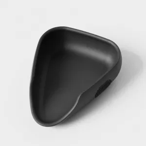 Vassoio dosatore per chicchi di caffè in silicone nero e contenitore polvere espresso.