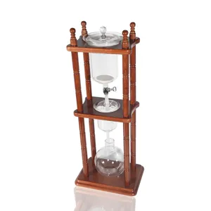 Klassischer Kaltbrühkaffee Kaffeebereiter Eistropfkaffeemaschine aus Holz und Glas für 5-8 Tassen