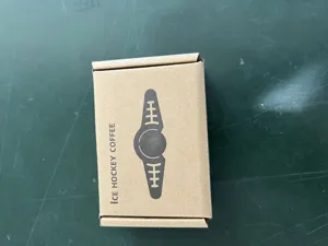 Stainless steel coffee ice hockey bracket detail packaging box, designed for espresso.