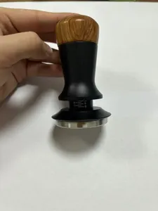 Walnut wood coffee constant force tamper mechanical espresso press tool with scale 51/58mm