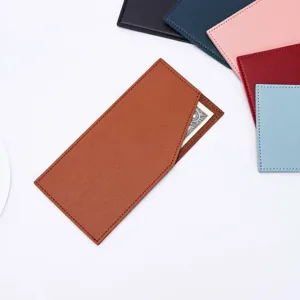 PU leather cash envelope wallet card holder for men and women money receipt organizer pouch