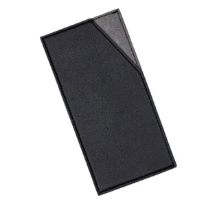 Black PU leather cash envelope wallet credit card holder money pocket for daily office use.