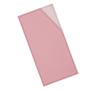 Pink PU leather envelope wallet, slim card holder and cash organizer for daily use easily.
