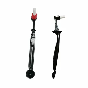 Coffee machine cleaning brush long handle with spoon replacement head practical kitchen tool