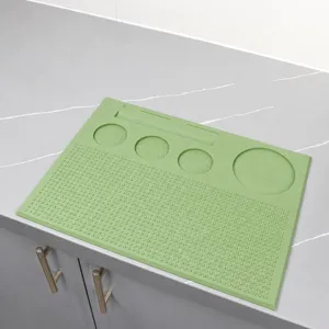 Tapis de bar en silicone vert antidérapant tapis égouttoir à café organisateur 40x30cm