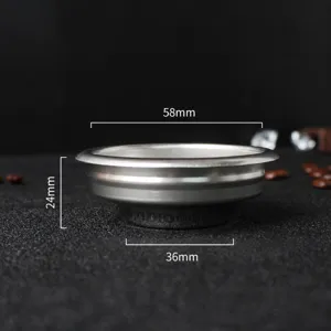Panier Filtre pour Machine à Espresso en Acier Inoxydable 58 Bol Aveugle Tasse Simple Double Pièce de Nettoyage