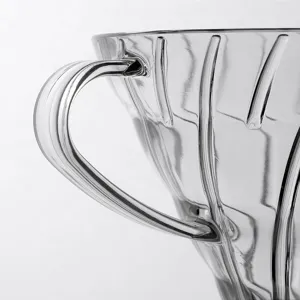 Filtro per caffe in vetro trasparente forma V60 per infusione manuale cucina