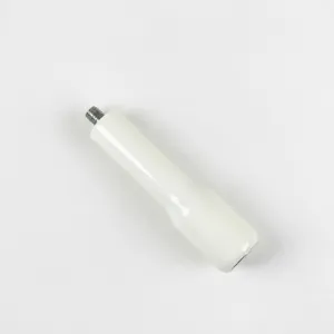 Replacement white ABS handle for coffee machine with threaded screw connector, main item shot.