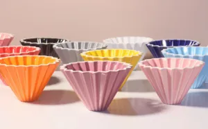Ceramic origami coffee dripper conical pour over filter cup colorful ceramic drip brewer tool