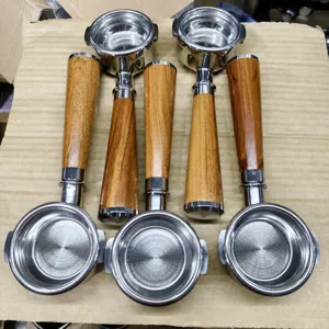 Stainless Steel Bottomless Coffee Portafilter For Breville Espresso Machine Wooden Handle Barista Tool Accessory