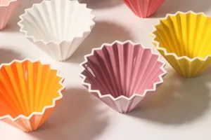 Colorful ceramic coffee dripper origami cone pour over coffee filter brewing funnel cup