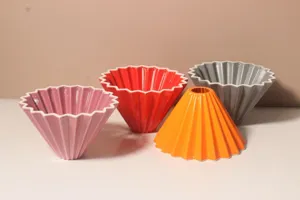 Ceramic origami coffee dripper cone pour over filter cup colorful set for barista brew