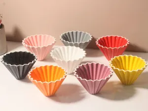 Ceramic origami coffee dripper V60 cone pour over coffee filter cup multi color set details