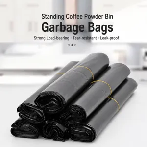 Starke Schwarze Plastik Müllbeutel Für Küche Kaffeesatz Eimer Müllsack Verdickt Langlebig Flacher Mund Design