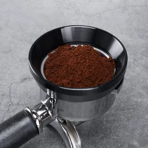 Edelstahl Kaffeedosierring Anti-Flugpulver Trichter für Espresso Siebträger 51 53 58mm.