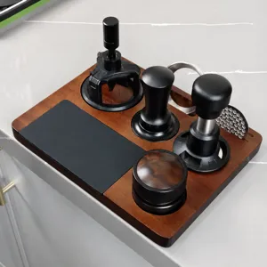 Massivholz Kaffee Tamperstation Multifunktionaler Espresso Tamper Basishalter Mit Schubladenaufbewahrung Für Barista Kaffee Bar