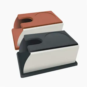 Stainless Steel Silicone Coffee Tamper Holder Mat Anti Slip Corner Coffee Distributor Press Powder Pad Barista Coffee Accessories