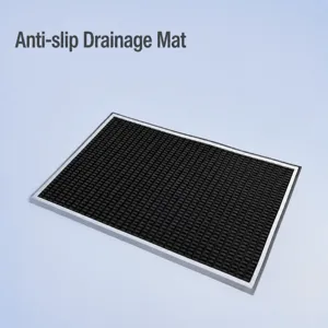 Tapis de Bar PVC Carré Sous-Verre en Caoutchouc Souple Ménage Drainage d'Eau Bureau Comptoir de Bar Tapis Antidérapant Isolation