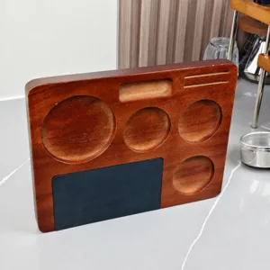 Massivholz Kaffee Tamper Station Espresso Organizer Multifunktionale Basis Ablage