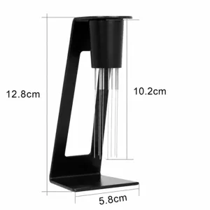 Coffee WDT tool espresso distribution needle set with metal stand for barista coffee making.