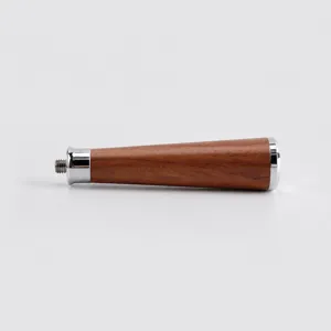 Ersatz Holzgriff für Espressomaschine mit Metallring, langlebiges Kaffeemaschinen Zubehör.