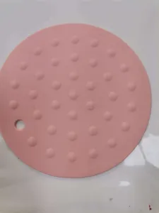 Ronde siliconen hittebestendige mat roze anti-brandwonden keuken onderzetter stippen
