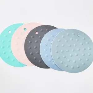 Siliconen hittebestendige mat rond antislip keuken pannenlap placemat warmtebestendig