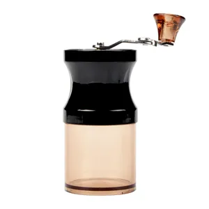 Manual coffee grinder, mini portable hand crank coffee bean grinder for home travel use.