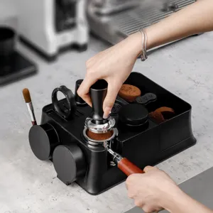 Coffee tamper station ABS espresso distributor holder organizer tool for home kitchen bar barista.