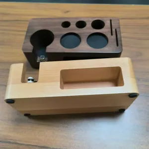 Cassetto fondi caffè in legno massello stazione pressino portafiltro multifunzione