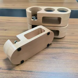 Supporto per cassetta battifondi in legno massello, rastrelliera per portafiltro caffè.