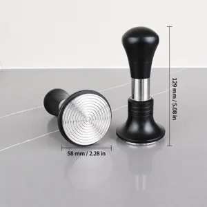 Stainless steel coffee tamper 58mm calibrated spring loaded espresso pressing tool for baristas