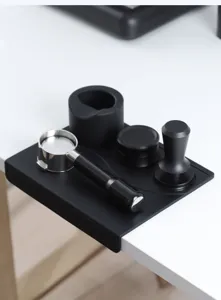Set tappetino pressatura caffè in silicone supporto strumenti barista accessori nero