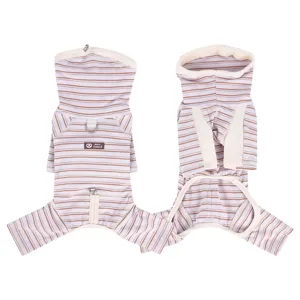 Autumn Winter Warm Pet Four-Legged Jumpsuit Soft Velvet Turtleneck Striped Dog Clothes Thermal Pet Apparel