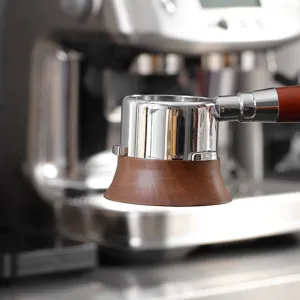 Walnut magnetic coffee dosing funnel espresso portafilter ring coffee distributor tool