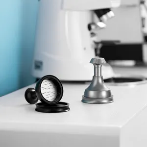 Distributore di caffè da 58mm e strumento ad aghi per una perfetta preparazione espresso.