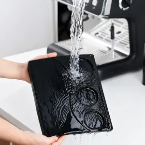 Tappetino per Pressatura Caffè in Silicone Nero Supporto Antiscivolo per Barista