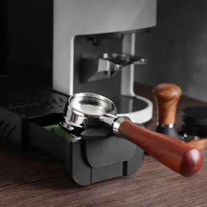 Cassetto battifondo per espresso contenitore fondi caffè con manico in legno e pressino