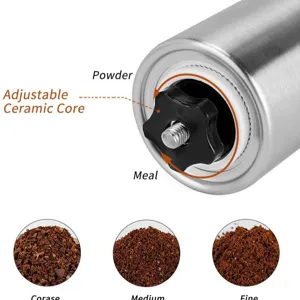Macina caffè manuale in acciaio inossidabile con nucleo in ceramica regolabile per cucina.