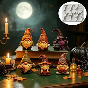 Halloween gnome silicone mold 6-cavity DIY candle making resin casting craft tool!