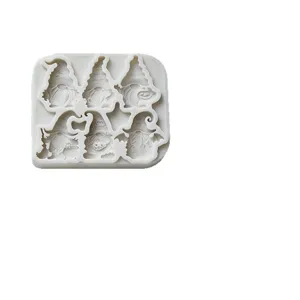 6-cavity gnome silicone mold halloween dwarf candle making mold diy craft baking tool