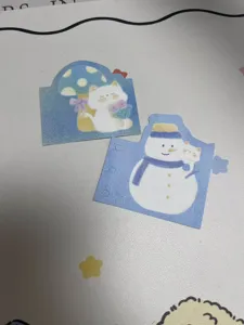 Cute cat and snowman TN notebook decorative divider pages and cute paper stationery set.