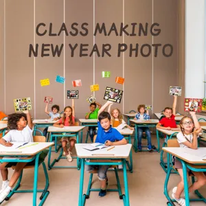Kids DIY paper photo frame craft set for New Year party and holiday decoration fun