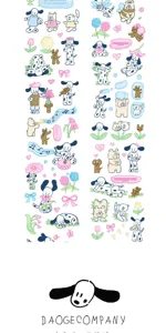 Cute cartoon puppy pet tape for journaling, decorative adhesive masking tape rolls.