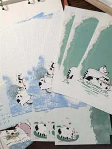 A6 planner refill paper cute cat illustration loose leaf insert diary notebook stationery